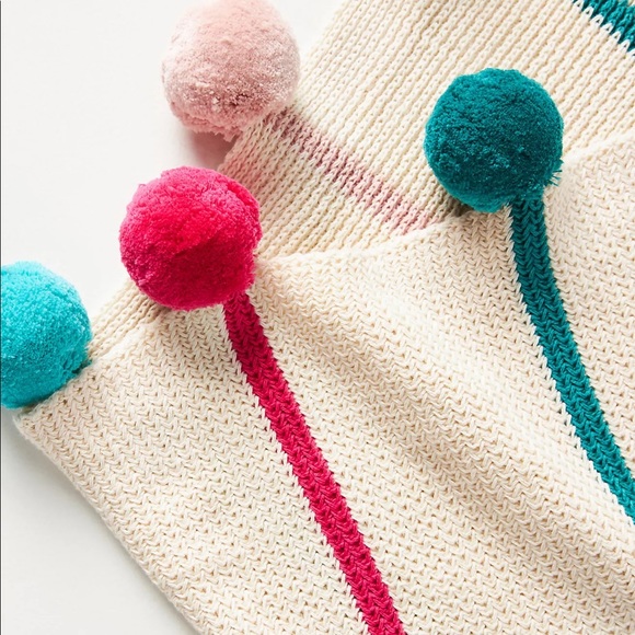 Anthropologie Kids Pommed Wool Blanket - Picture 2 of 2